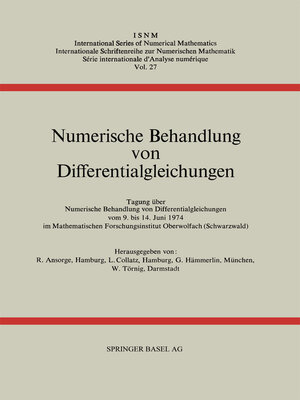 cover image of Numerische Behandlung von Differentialgleichungen